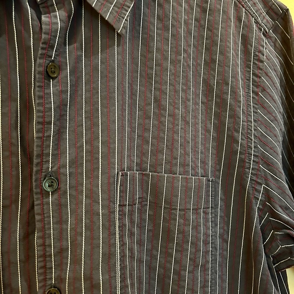 Kenneth Cole Navy with red and white stripe button down shirt - Picture 8 of 9